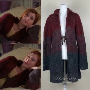 Rare Vintage Knit Ombre Duster Cardi ASO Willow Rosenberg BtVS Ashley Olsen Red
